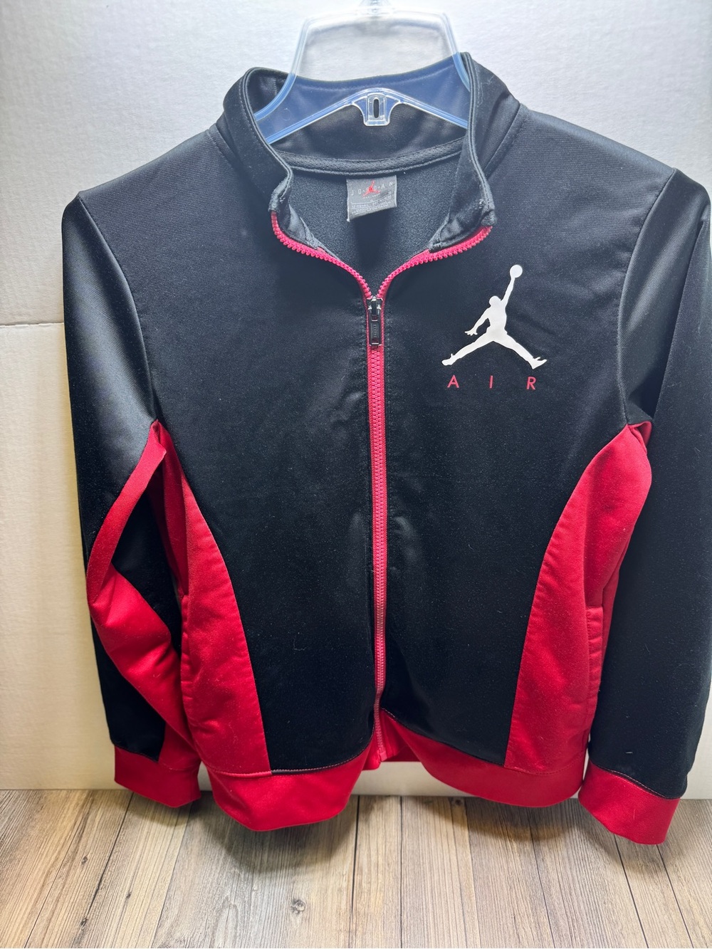 Air Jordan Full Zip Jumpman Track Jacket Youth Boys Size Large Black Red 12-13yr